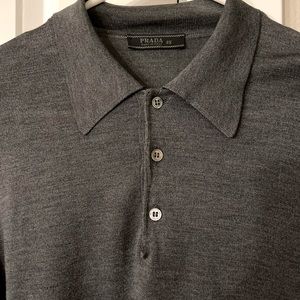 Prada Long Sleeve Polo Shirt -size EU48 (medium)